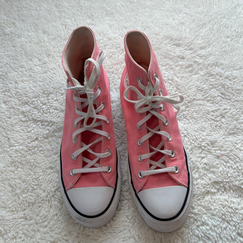 Converse All Star Womens Lift Hi Pink Platform Sneakers 10 Grunge Skatergirl Emo - Picture 2 of 9